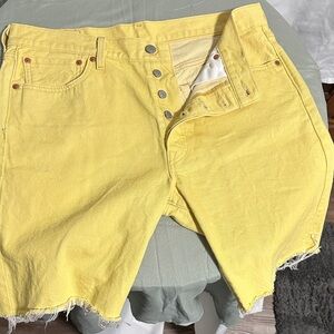Levis Yellow Jean Shorts